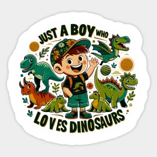 Dinosaur Enthusiast: A Boy's Prehistoric Adventure Sticker